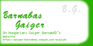 barnabas gaiger business card